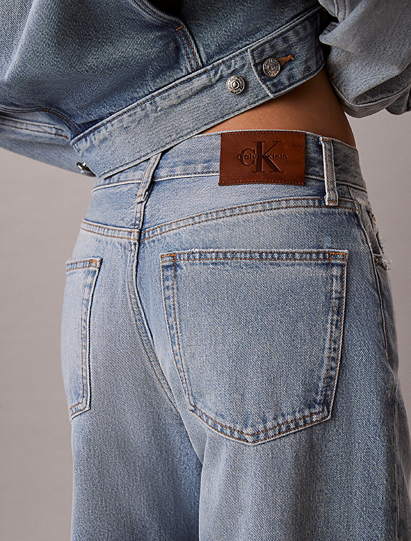 Calvin Klein Mavi Renkli Kadın The Wide Leg Tinted Jean Pantolon