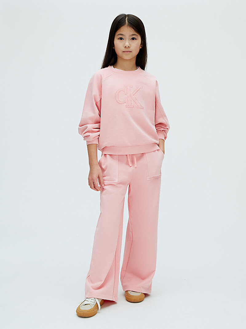 Calvin Klein Pembe Renkli Kız Çocuk CK Pigmnet Dyed Wide Pantolon