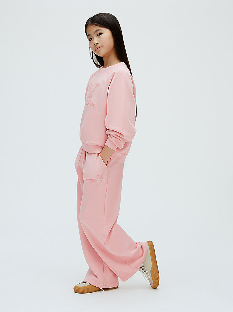 Calvin Klein Pembe Renkli Kız Çocuk CK Pigmnet Dyed Wide Pantolon