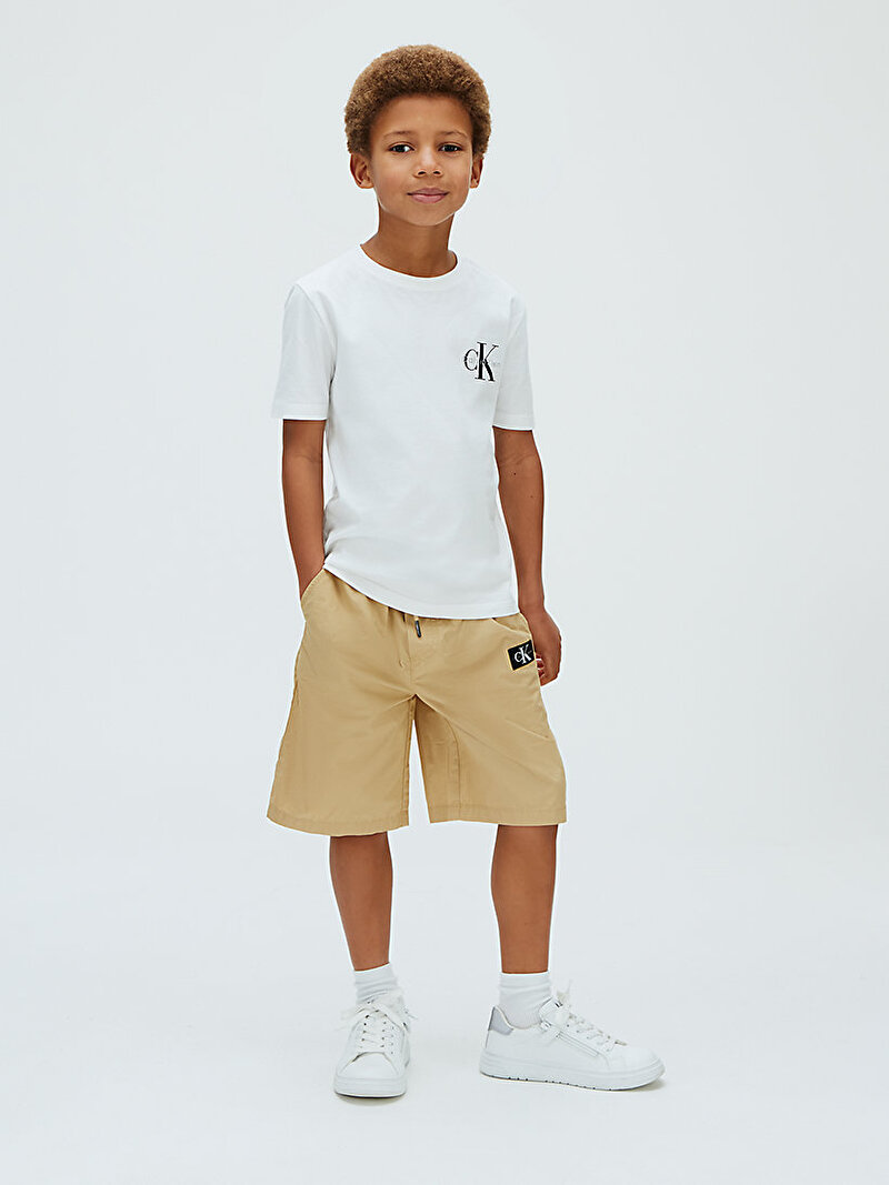 Calvin Klein Bej Renkli Erkek Çocuk Parachute Şort