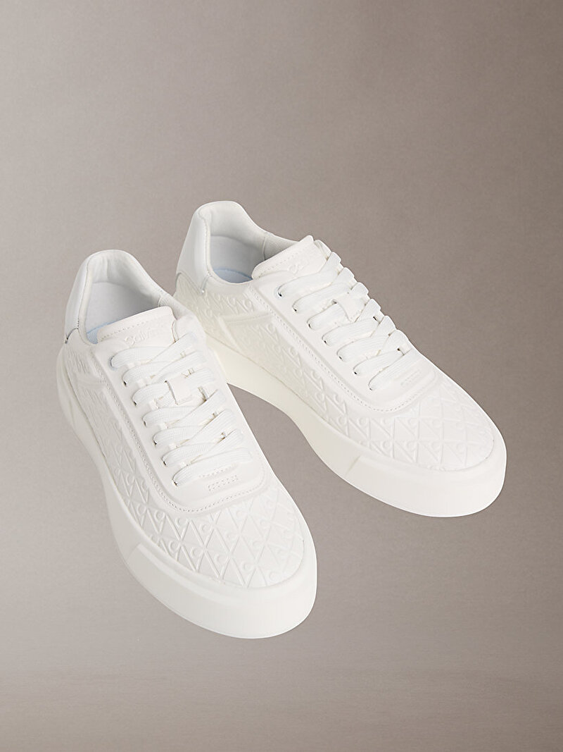 Calvin Klein Beyaz Renkli Kadın Basket Cups Lace Up Sneaker