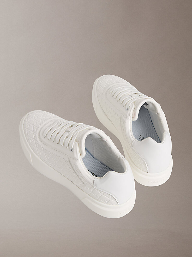 Calvin Klein Beyaz Renkli Kadın Basket Cups Lace Up Sneaker