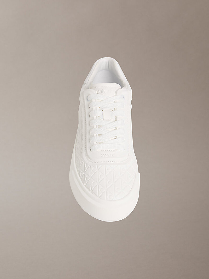 Calvin Klein Beyaz Renkli Kadın Basket Cups Lace Up Sneaker