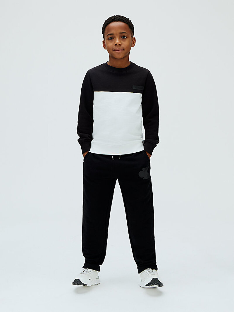 Calvin Klein Siyah Renkli Erkek Çocuk Coloblock Regular Sweatshirt