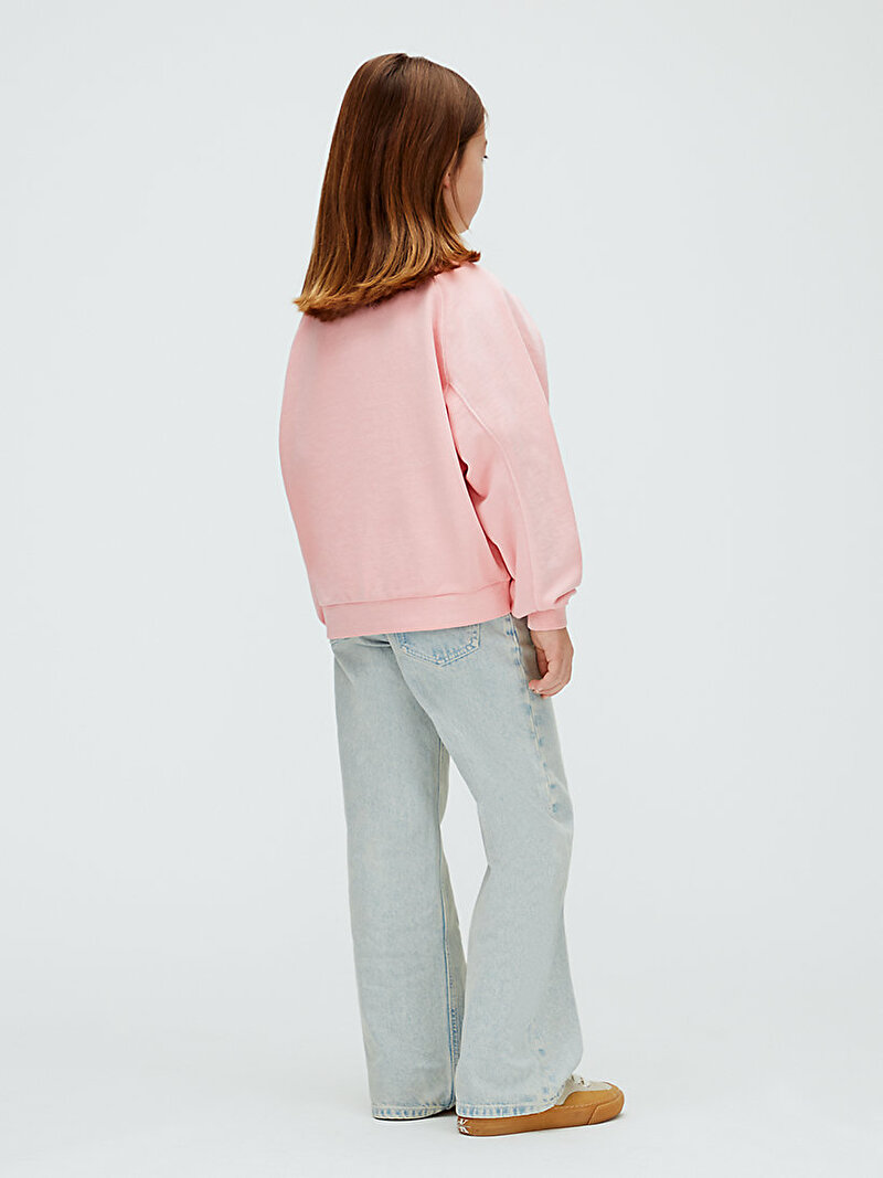 Calvin Klein Pembe Renkli Kız Çocuk CK Logo Sweatshirt