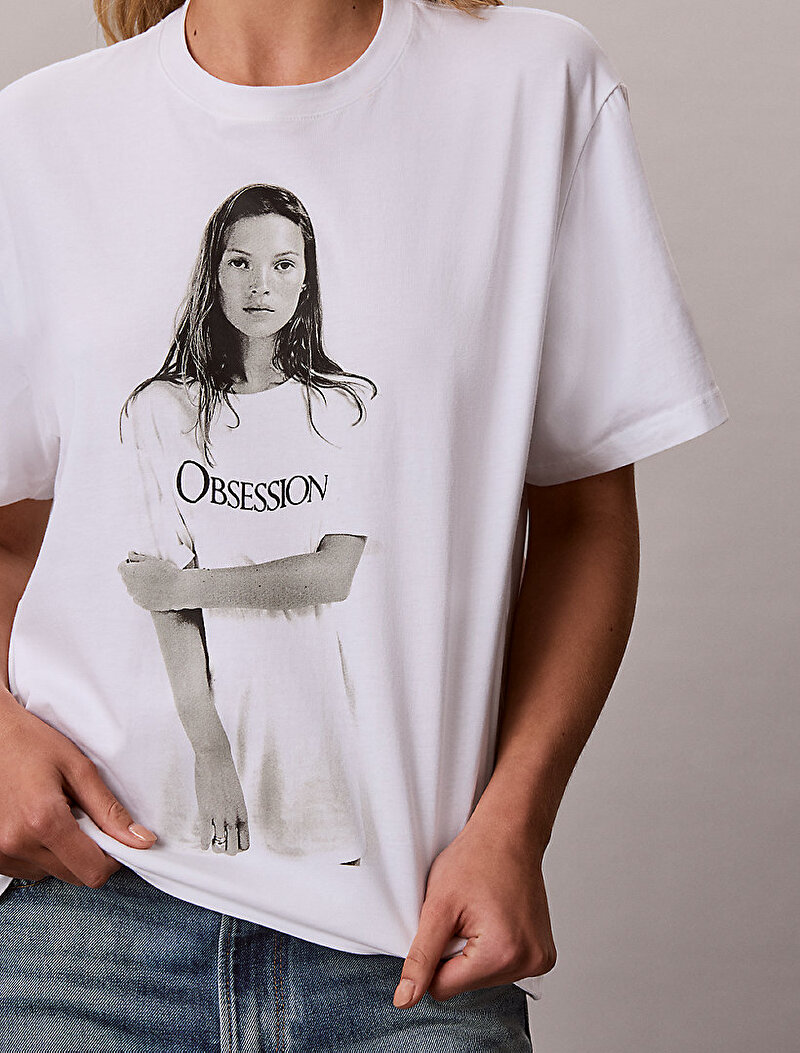 Calvin Klein Beyaz Renkli Kadın Obsession T-shirt