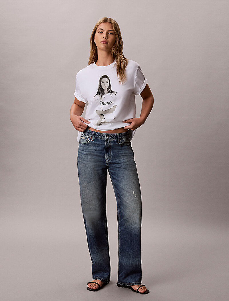 Calvin Klein Beyaz Renkli Kadın Obsession T-shirt