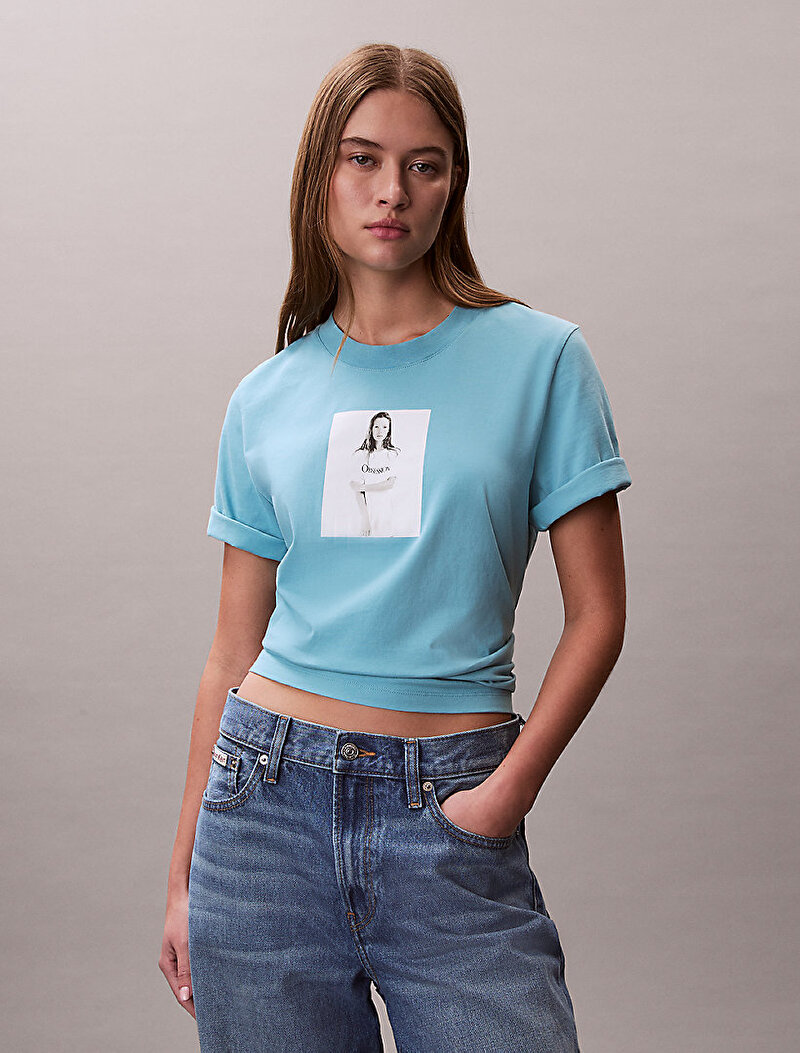 Calvin Klein Mavi Renkli Kadın Obsession Classic T-shirt