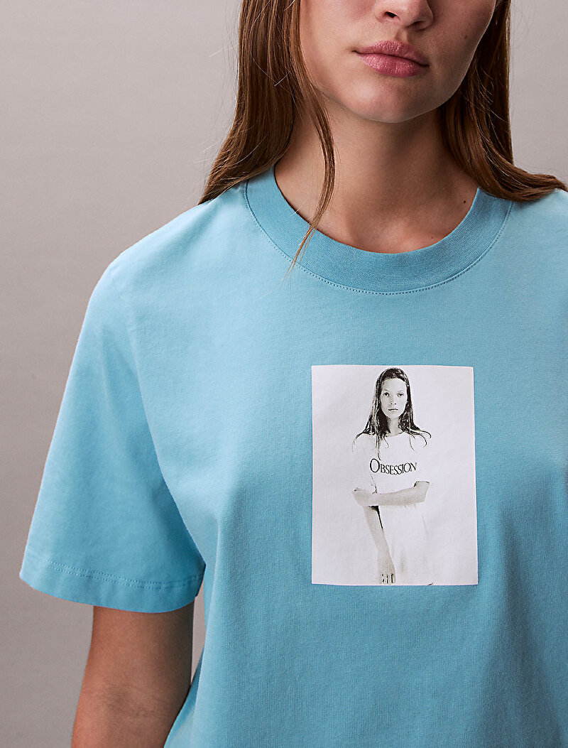 Calvin Klein Mavi Renkli Kadın Obsession Classic T-shirt