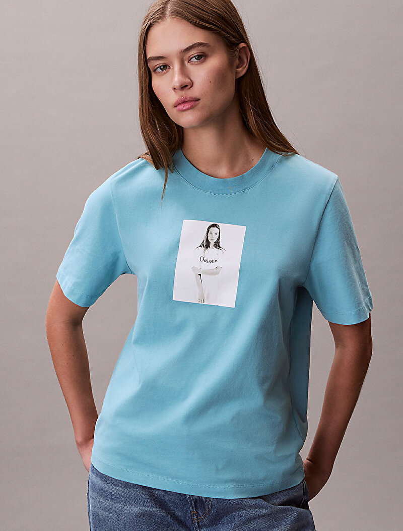 Calvin Klein Mavi Renkli Kadın Obsession Classic T-shirt