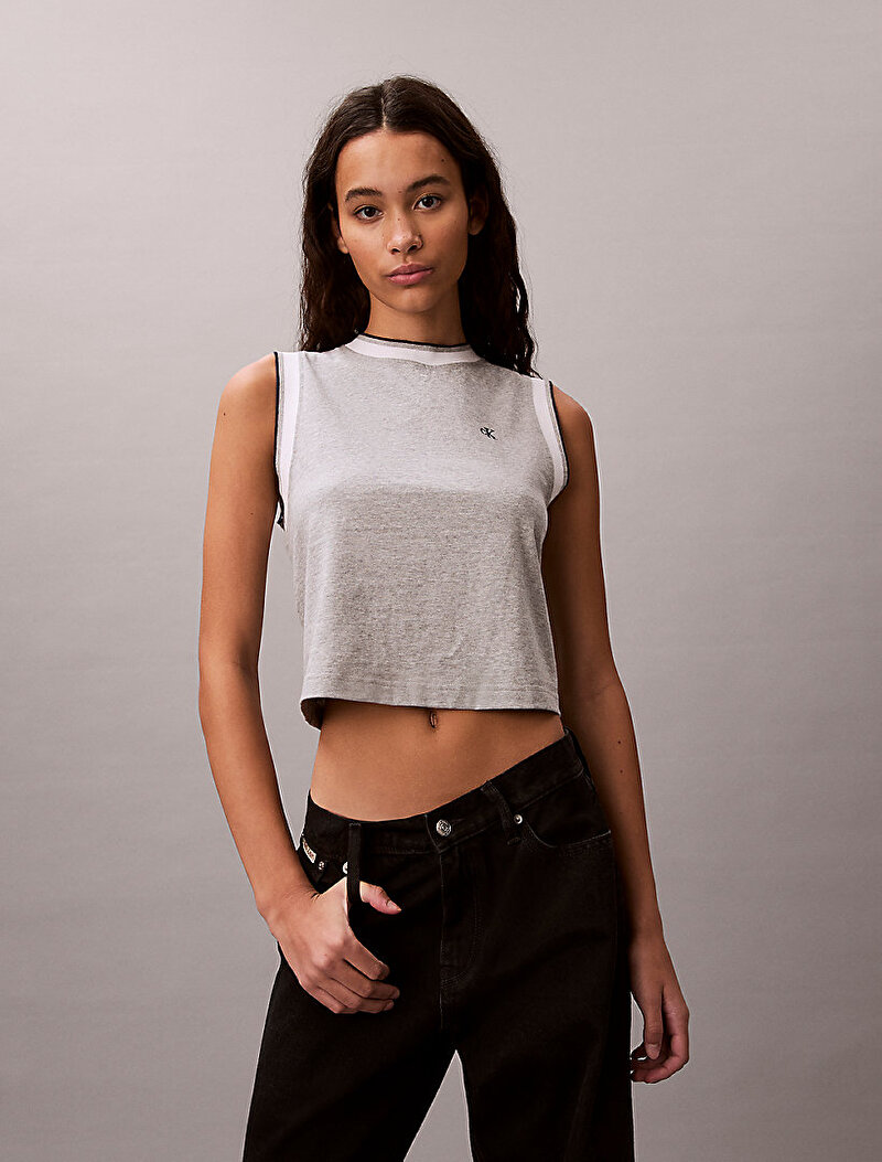 Calvin Klein Gri Renkli Kadın Monogram Tank Top