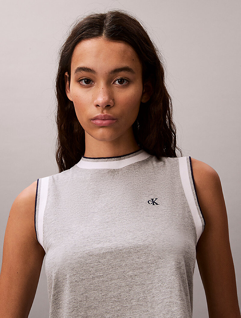 Calvin Klein Gri Renkli Kadın Monogram Tank Top