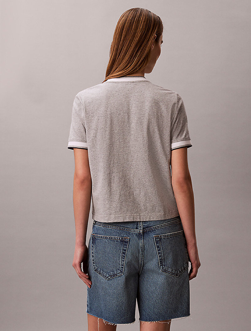 Calvin Klein Gri Renkli Kadın Monogram T-shirt