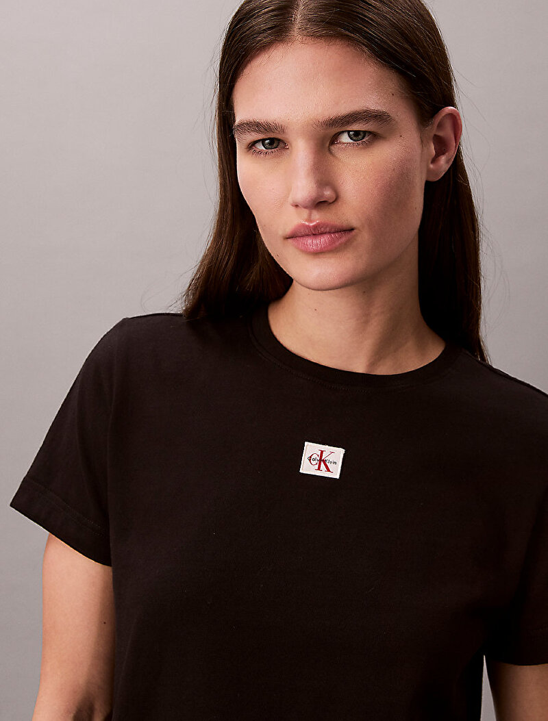Calvin Klein Siyah Renkli Kadın Woven Label Classic T-shirt