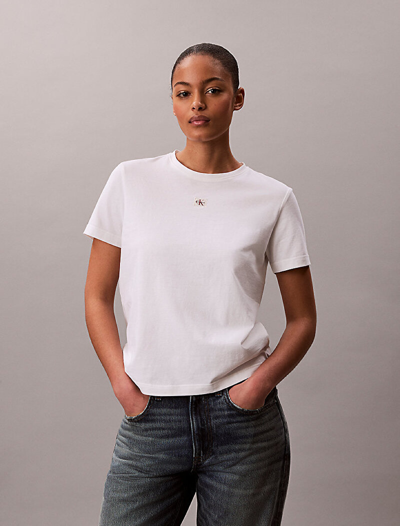 Kadın Woven Label Classic T-shirt