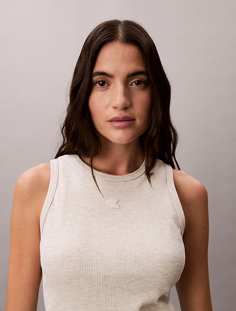 Calvin Klein Mavi Renkli Kadın Monogram Patch Tank Top