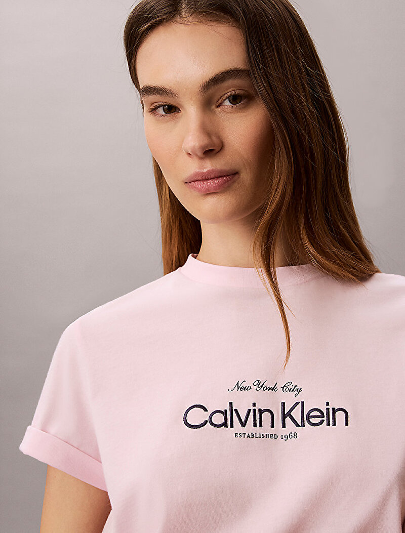 Calvin Klein Pembe Renkli Kadın Classic T-shirt