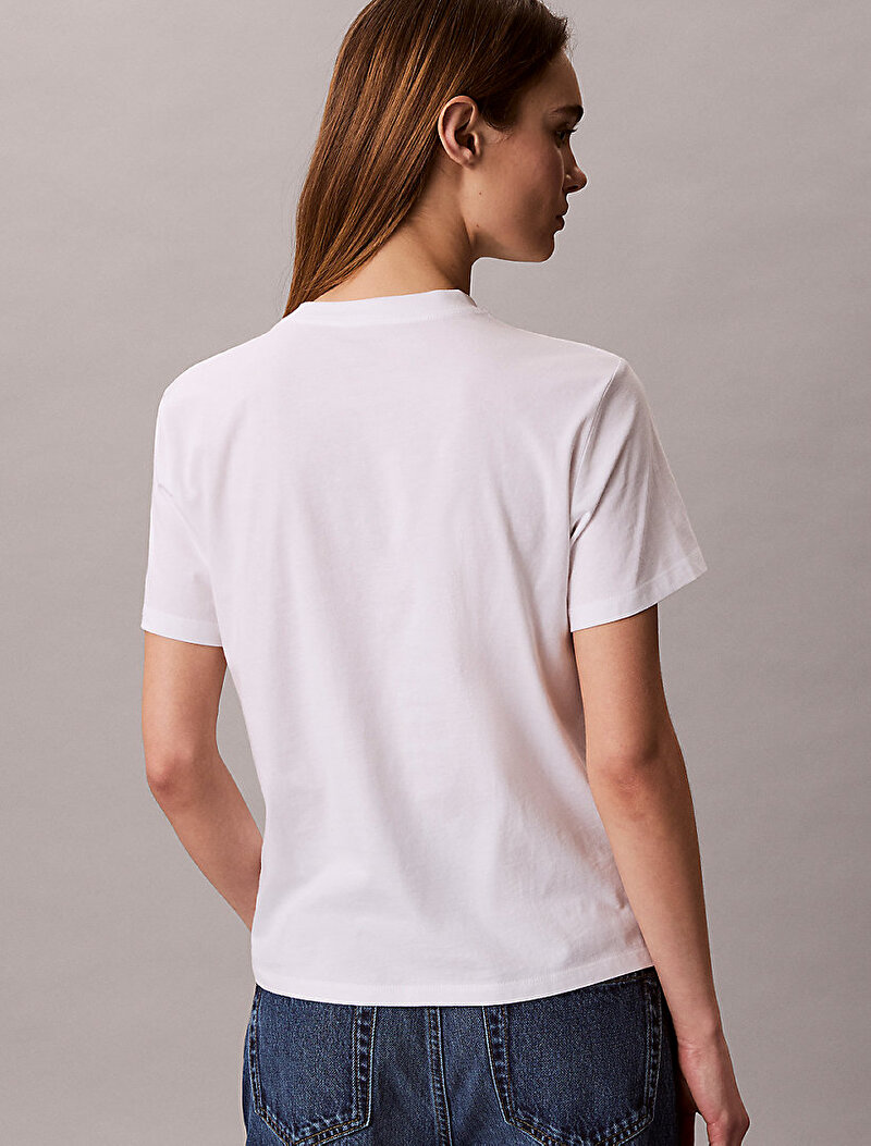Calvin Klein Beyaz Renkli Kadın Classic T-shirt