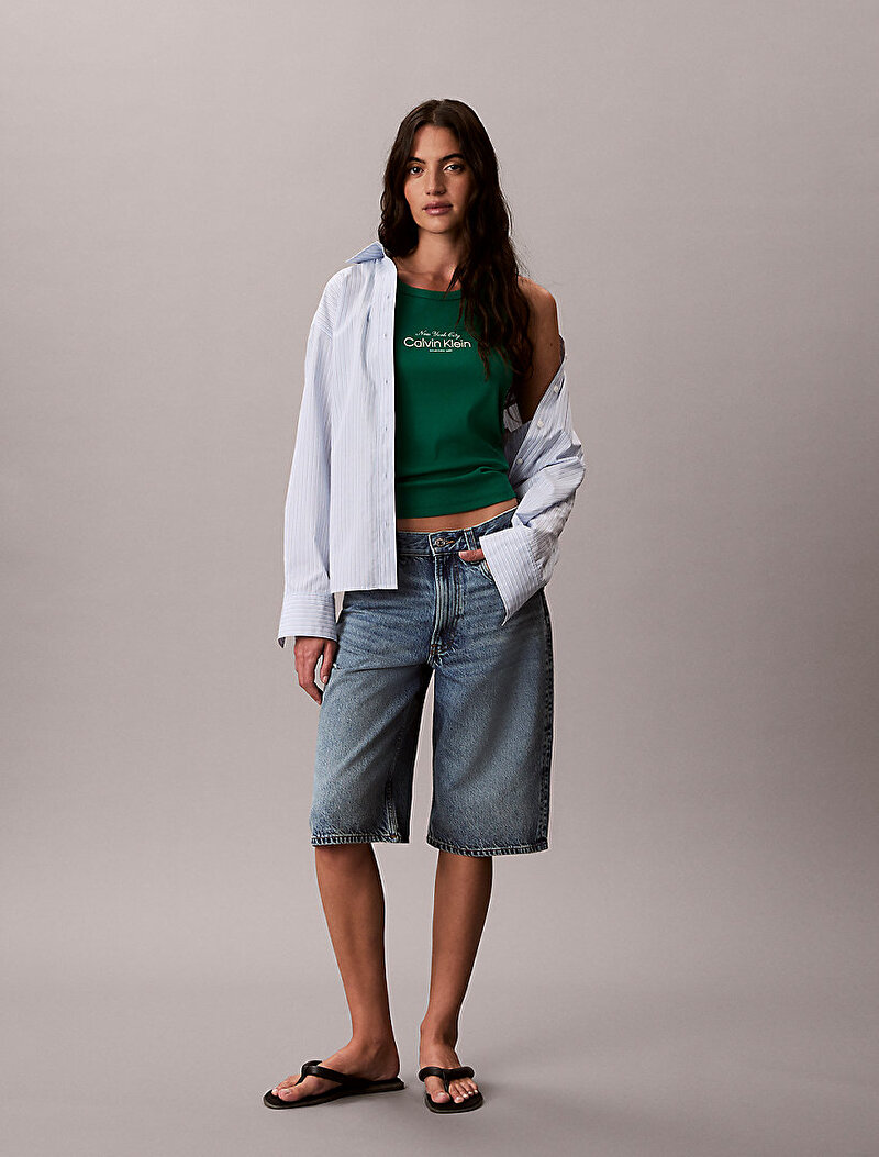 Calvin Klein Yeşil Renkli Kadın Contour Tank Top