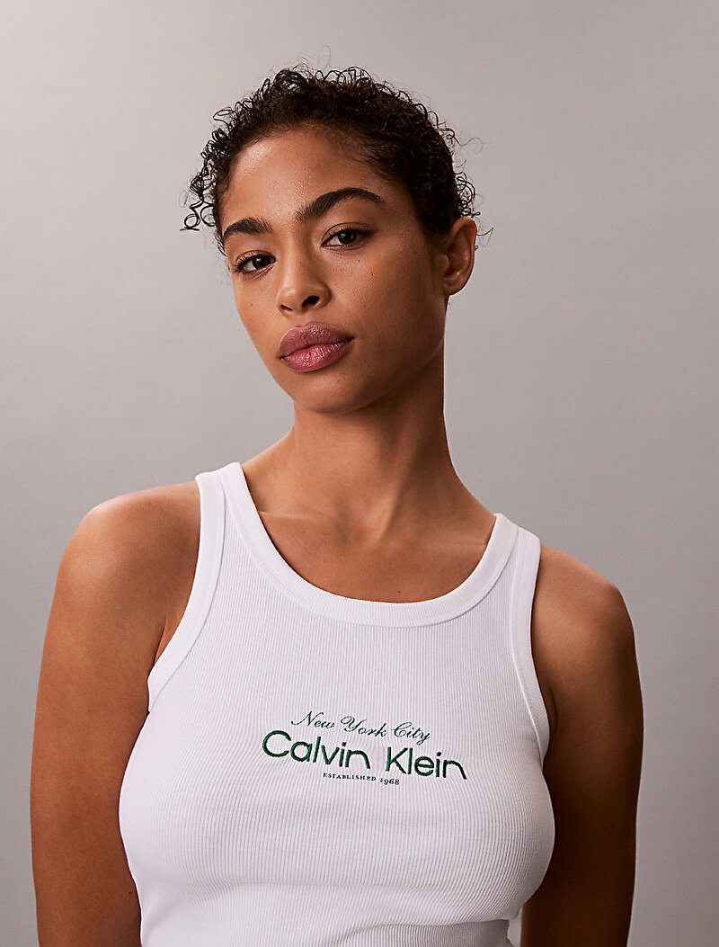 Calvin Klein Beyaz Renkli Kadın Contour Tank Top