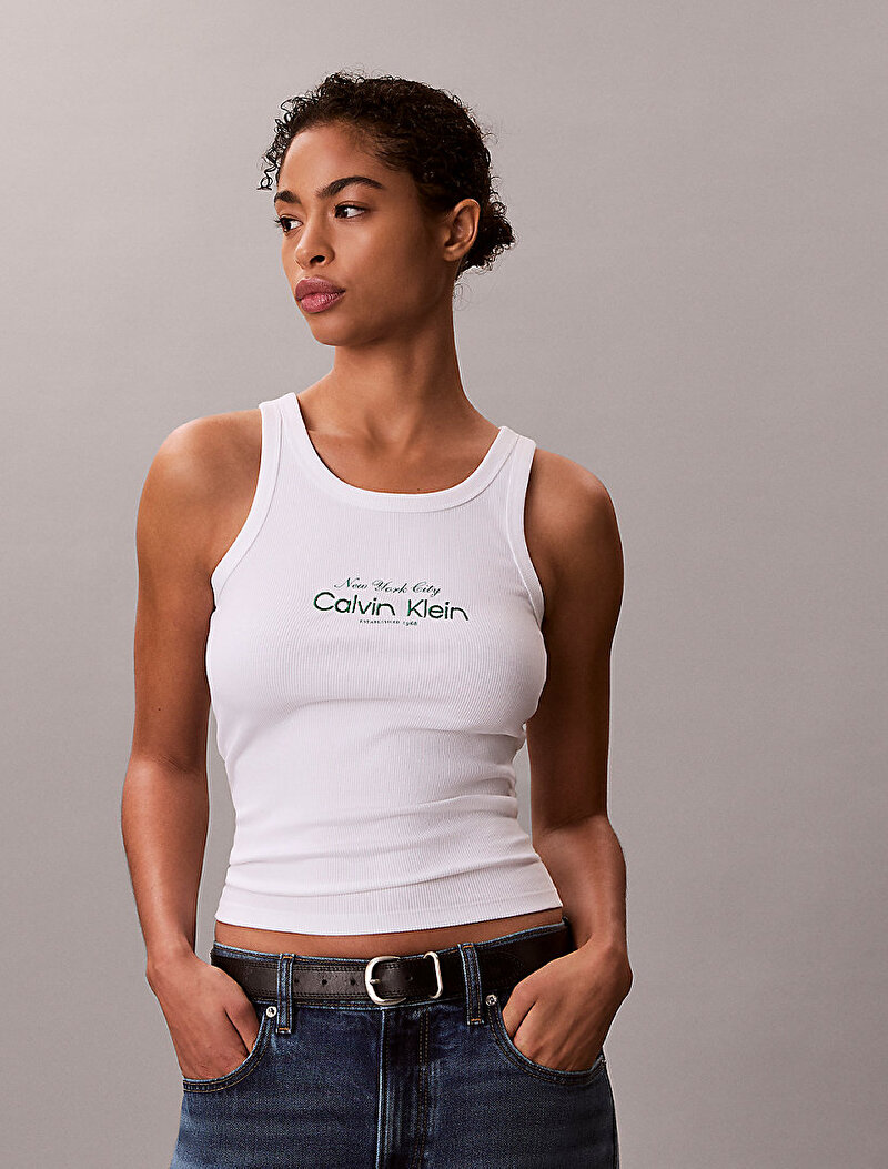 Calvin Klein Beyaz Renkli Kadın Contour Tank Top