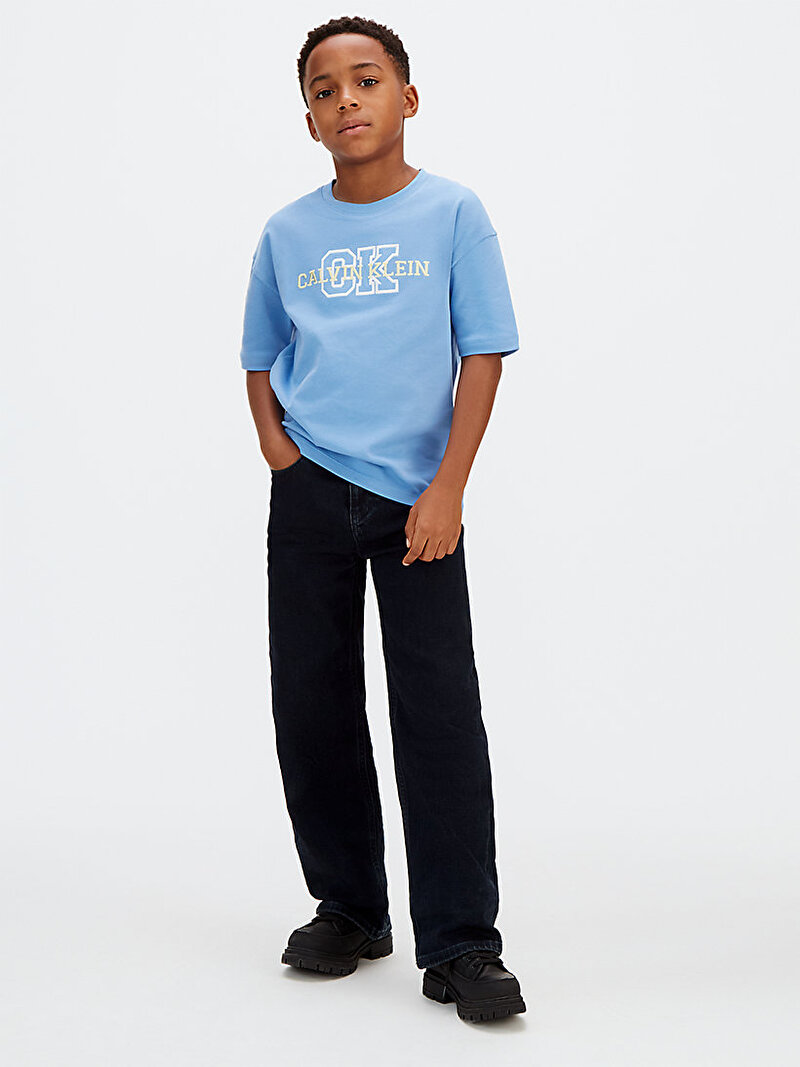 Calvin Klein Mavi Renkli Erkek Çocuk Varsity Logo T-shirt