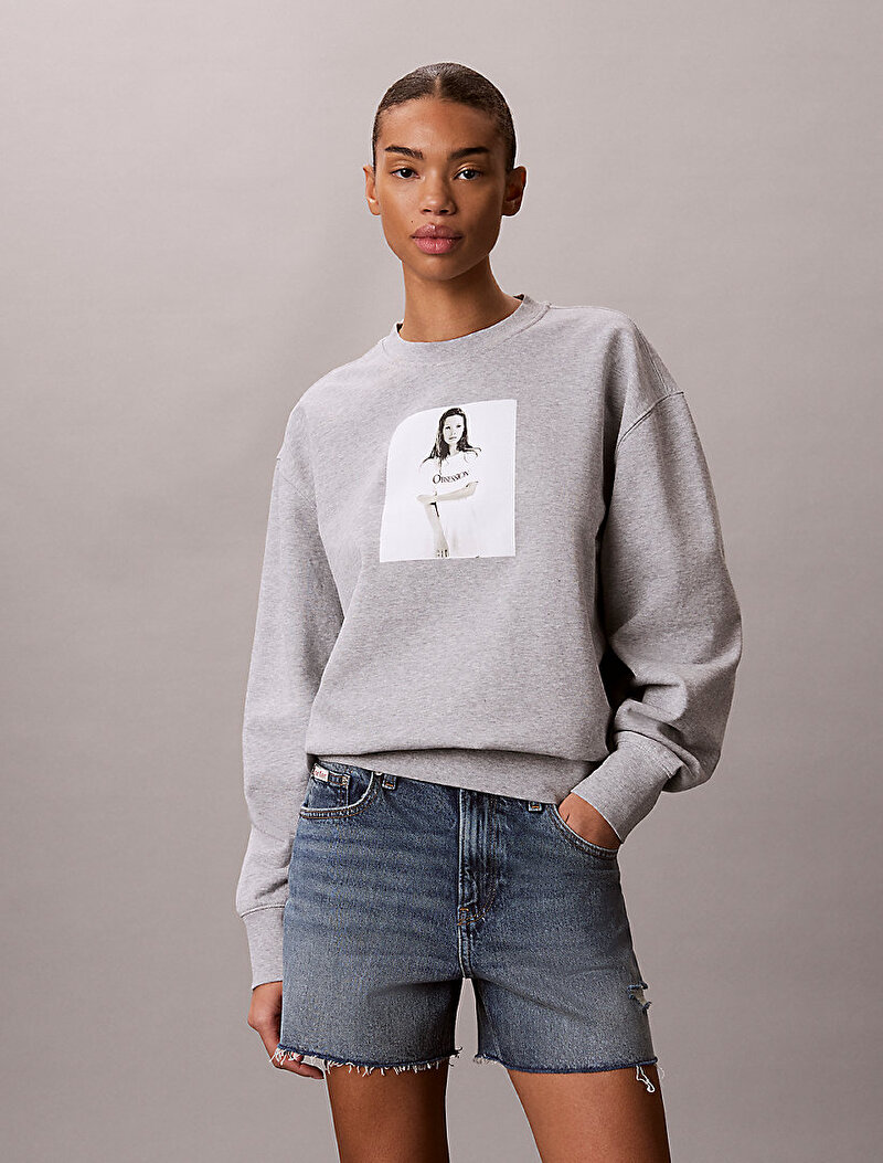 Calvin Klein Gri Renkli Kadın Kate Obsession Boyfriend Sweatshirt