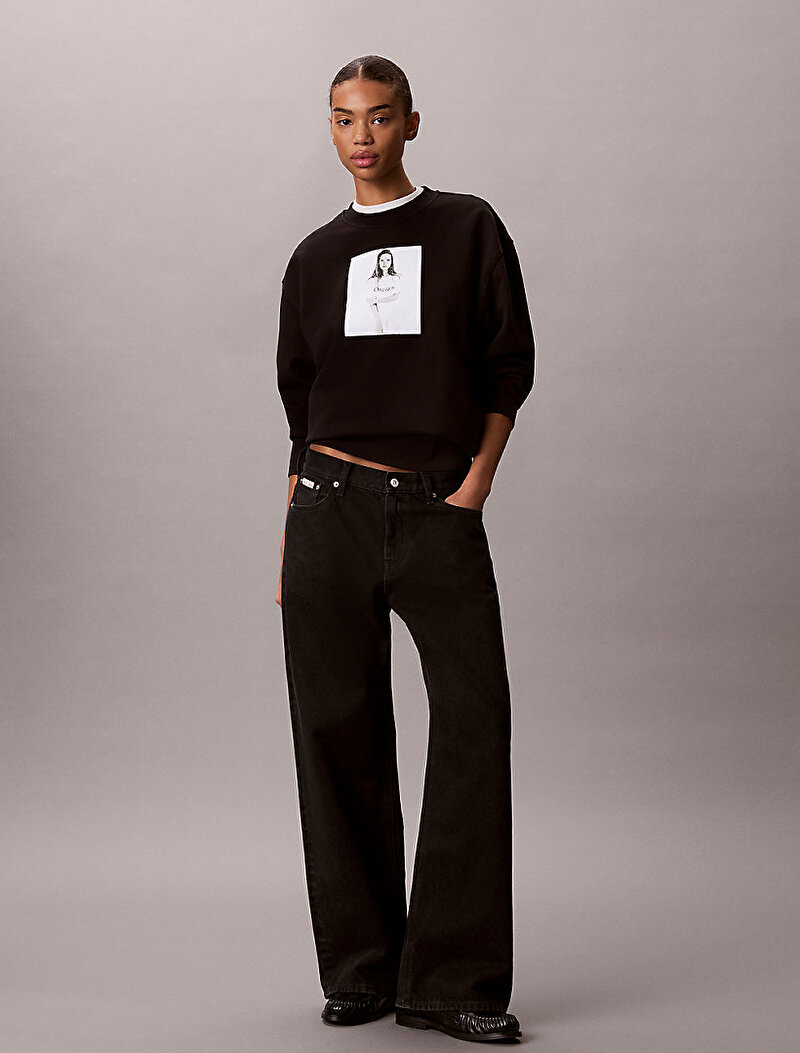 Calvin Klein Siyah Renkli Kadın Kate Obsession Boyfriend Sweatshirt