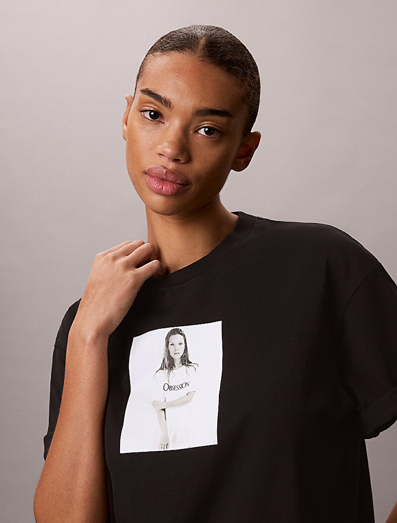 Calvin Klein Siyah Renkli Erkek Obesession Relaxed T-shirt