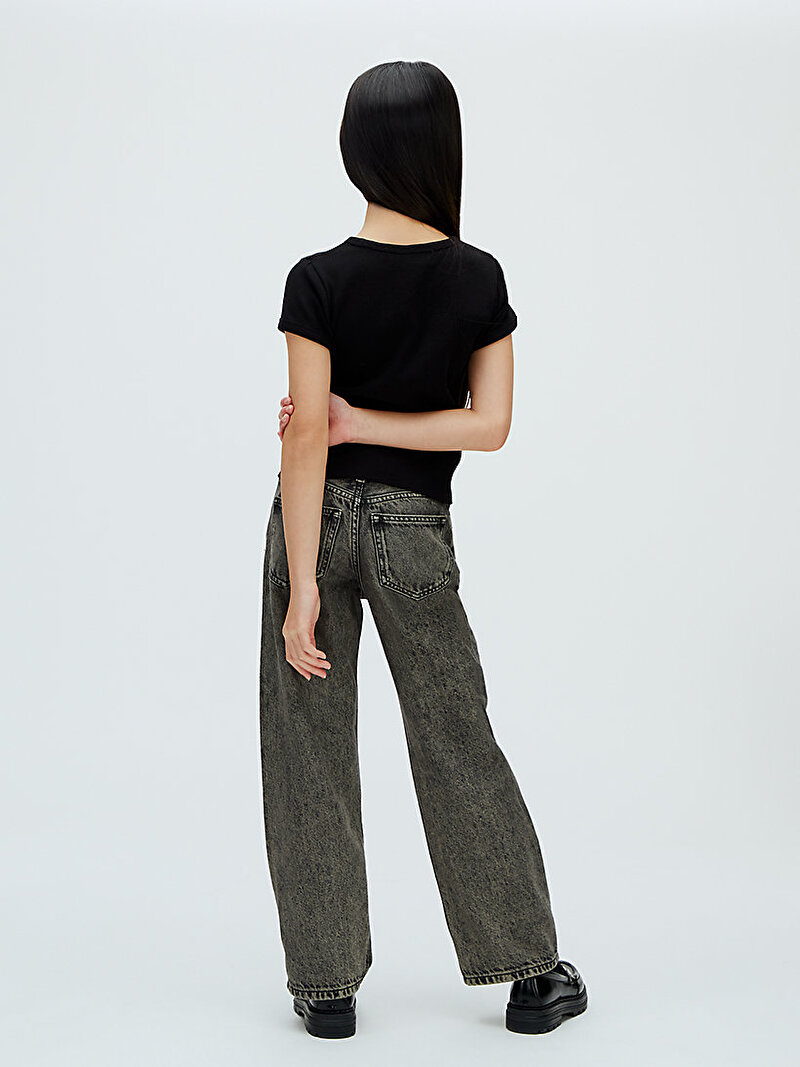 Calvin Klein Siyah Renkli Kız Çocuk Monologo Rib Baby T-shirt