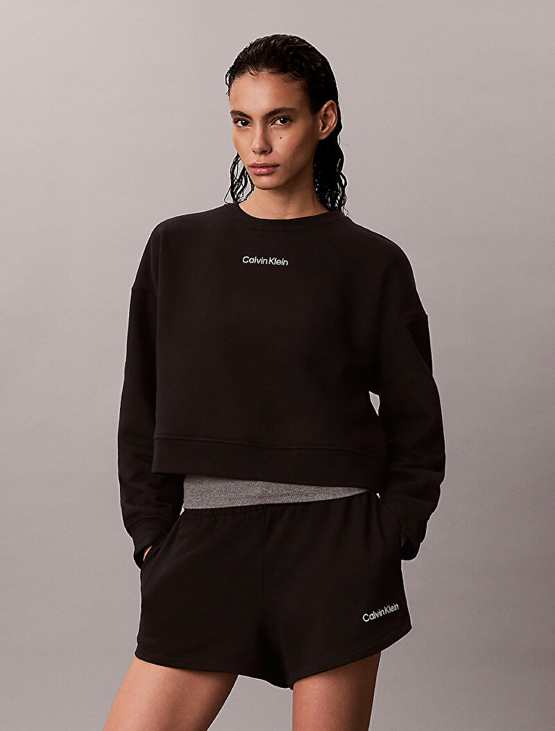 Calvin Klein Siyah Renkli Kadın French Terry Short
