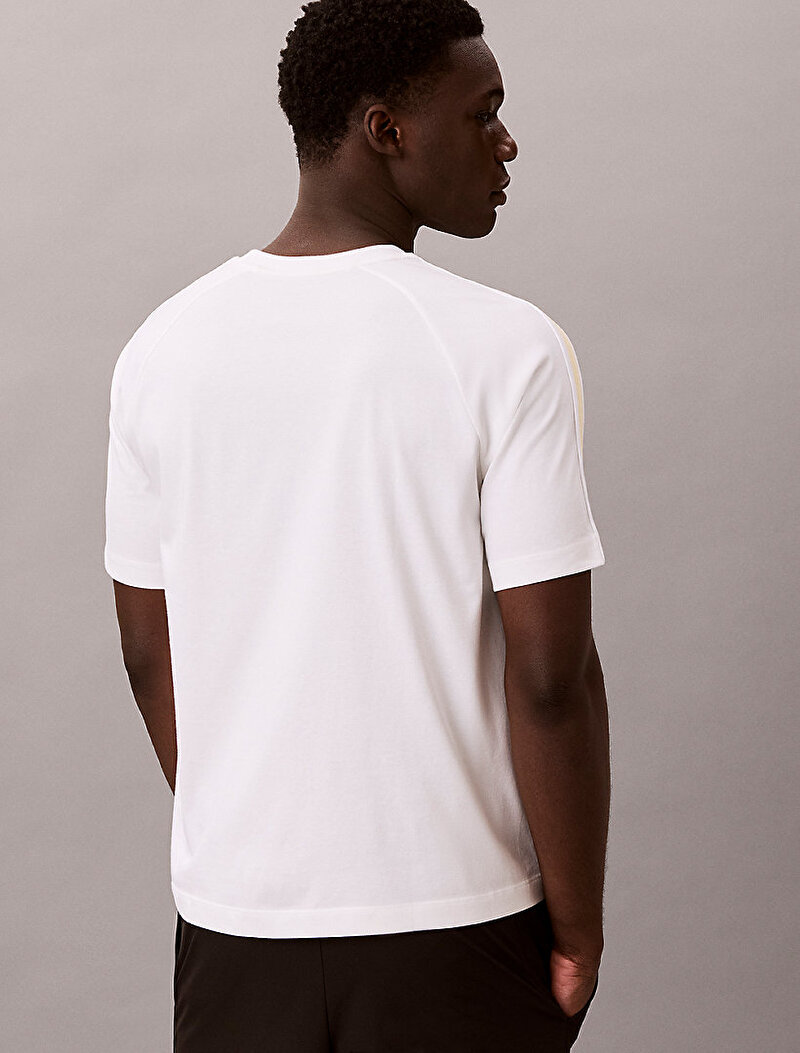 Calvin Klein Beyaz Renkli Erkek Tape T-shirt