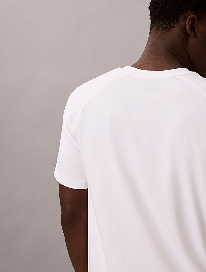 Calvin Klein Beyaz Renkli Erkek Tape T-shirt