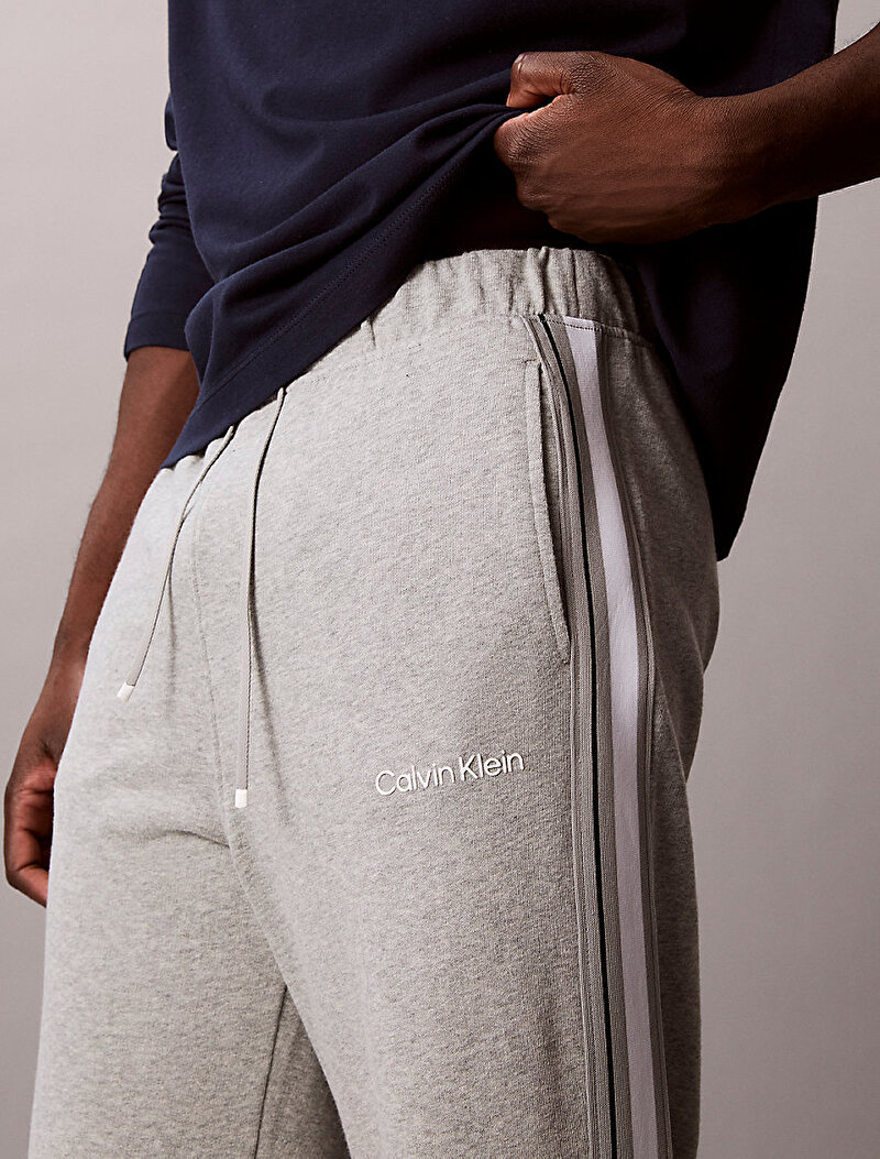 Calvin Klein Gri Renkli Erkek Logo Tape Terry Pantolon