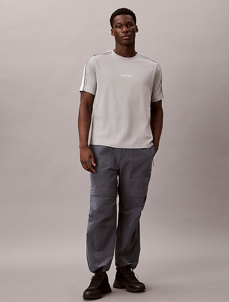 Calvin Klein Gri Renkli Erkek Tape T-shirt