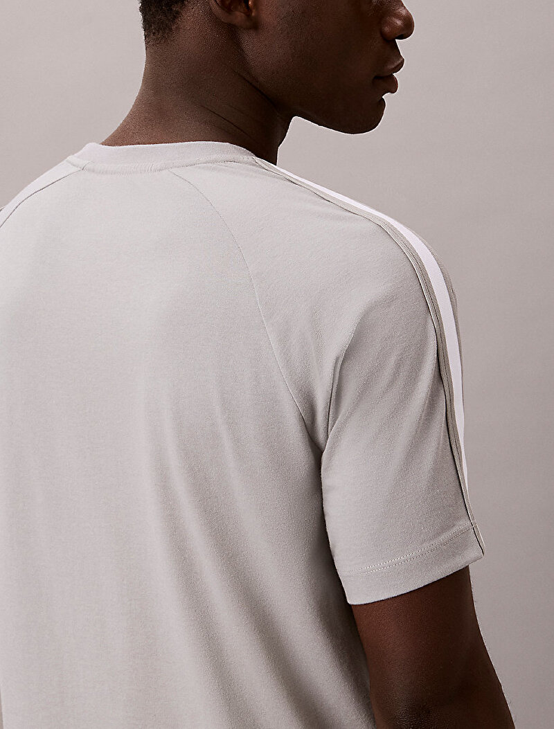 Calvin Klein Gri Renkli Erkek Tape T-shirt
