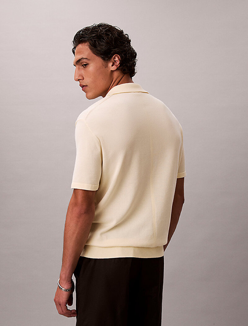 Calvin Klein Sarı Renkli Erkek Supima Cotton Kazak