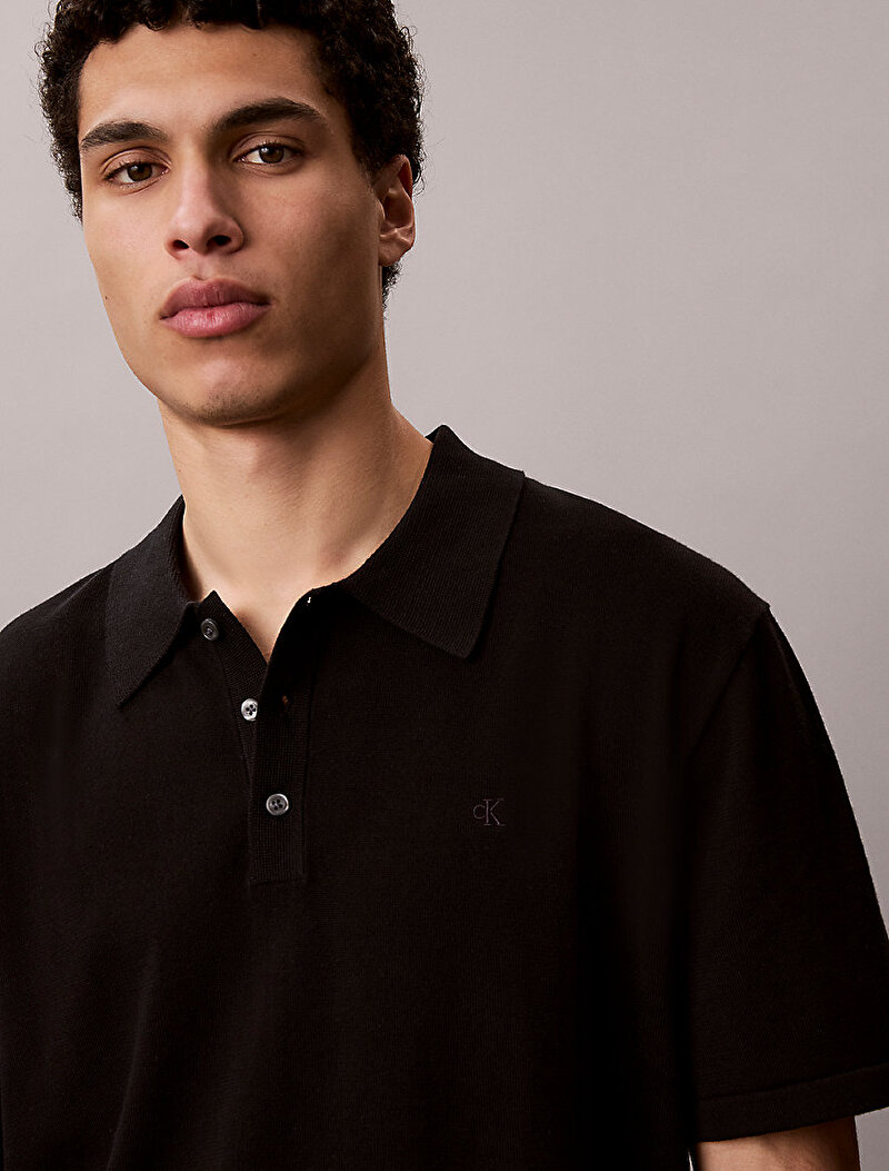 Calvin Klein Siyah Renkli Erkek Supima Cotton Kazak