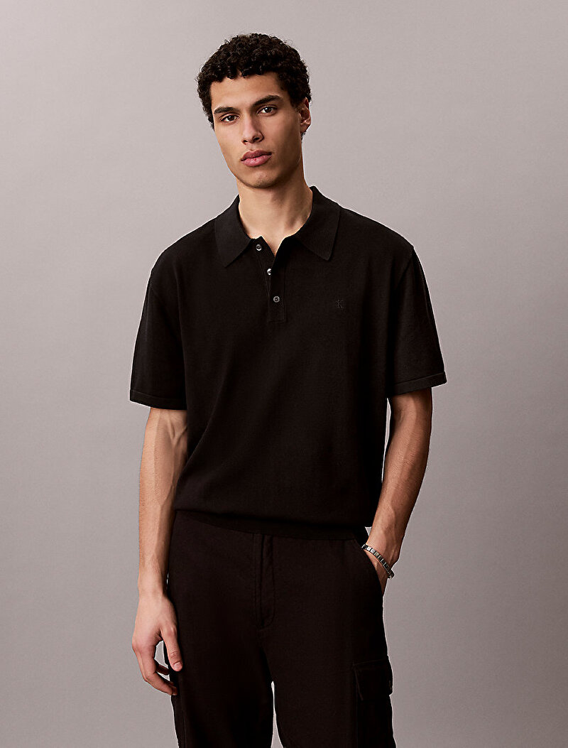 Calvin Klein Siyah Renkli Erkek Supima Cotton Kazak