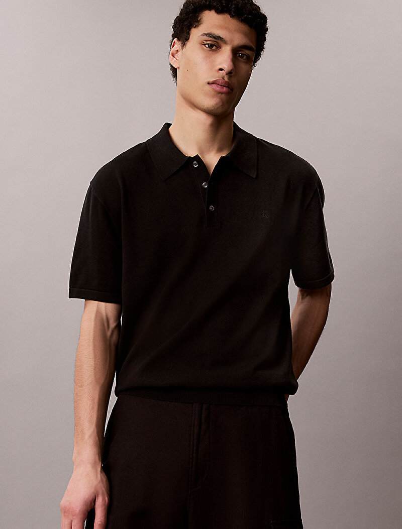Calvin Klein Siyah Renkli Erkek Supima Cotton Kazak
