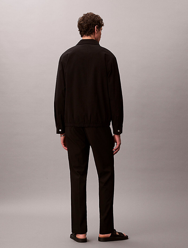 Calvin Klein Siyah Renkli Erkek Straight Seersucker Pantolon