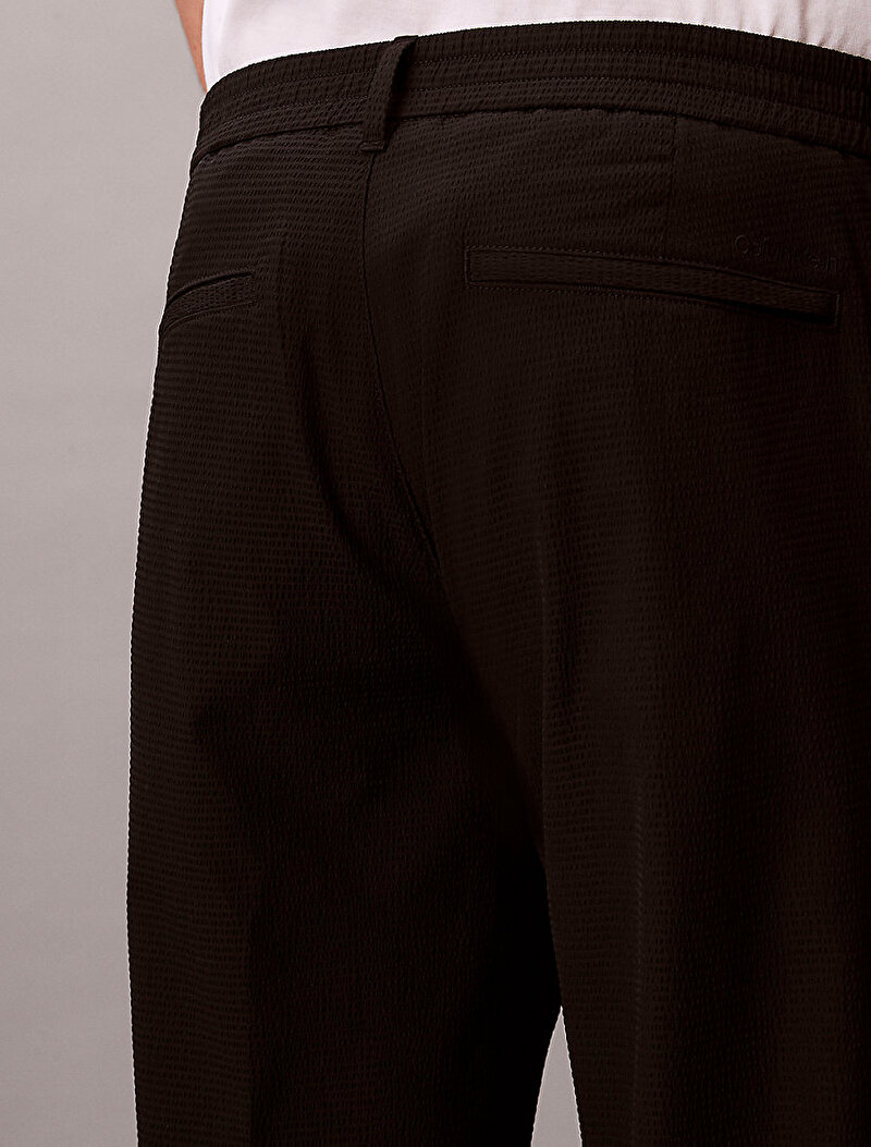 Calvin Klein Siyah Renkli Erkek Straight Seersucker Pantolon