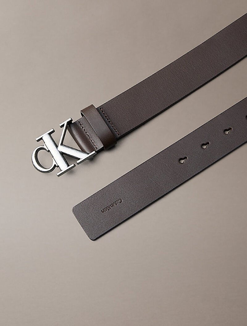 Calvin Klein Kahverengi Renkli Erkek Ck Buckle Smooth 35mm Kemer