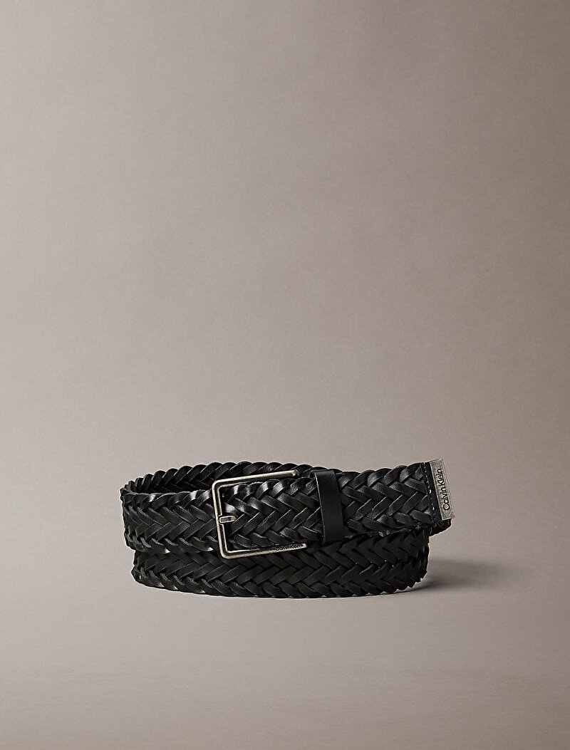 Calvin Klein Siyah Renkli Erkek Warmth Buckle Woven Kemer