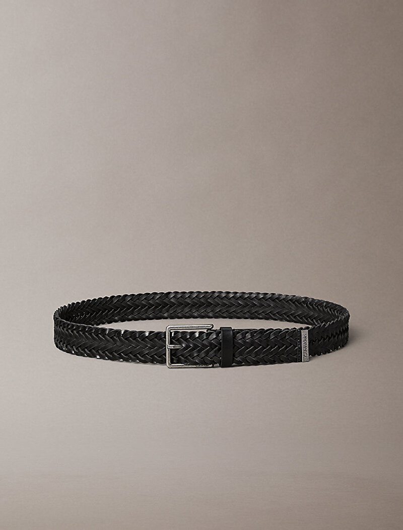 Calvin Klein Siyah Renkli Erkek Warmth Buckle Woven Kemer