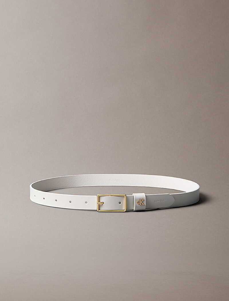 Calvin Klein Beyaz Renkli Kadın Square Buckle Ck Kemer