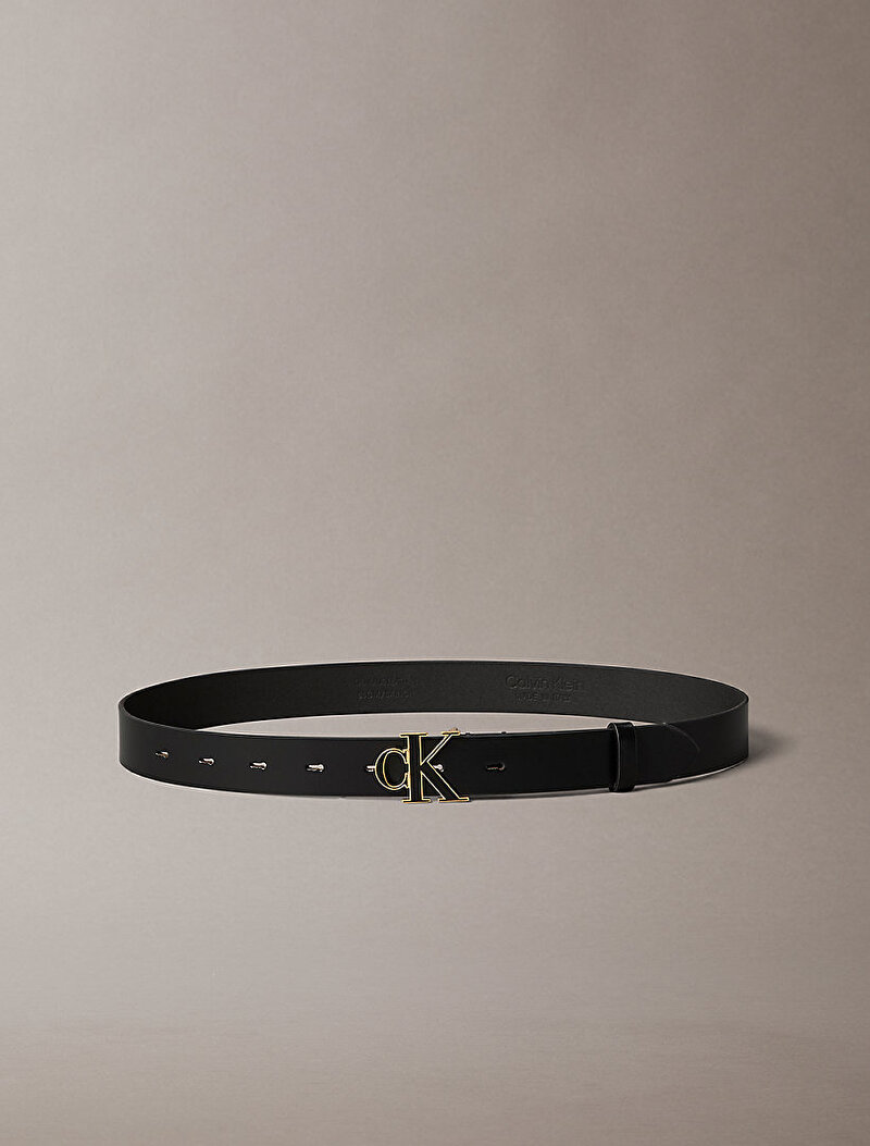 Calvin Klein Siyah Renkli Kadın Round CK Buckle 30 mm Kemer