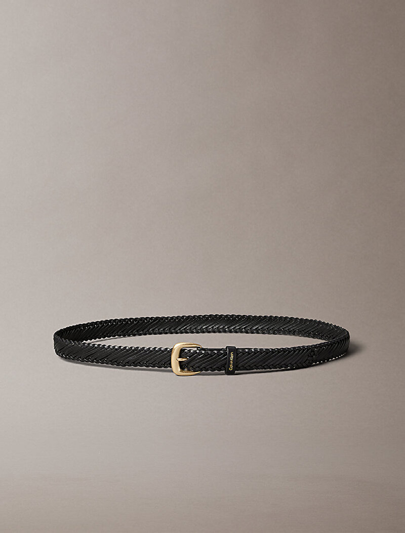 Calvin Klein Siyah Renkli Kadın Braided Logo Buckle Kemer