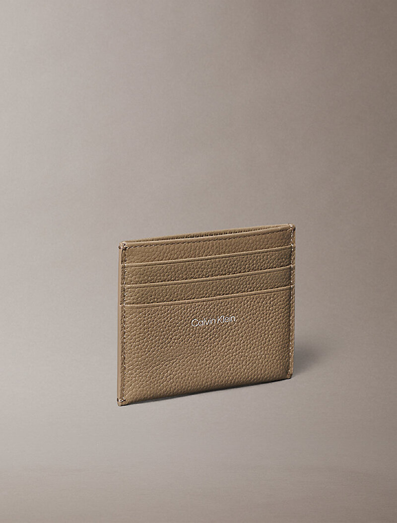 Calvin Klein Bej Renkli Kadın Emblem Pebble Kartlık