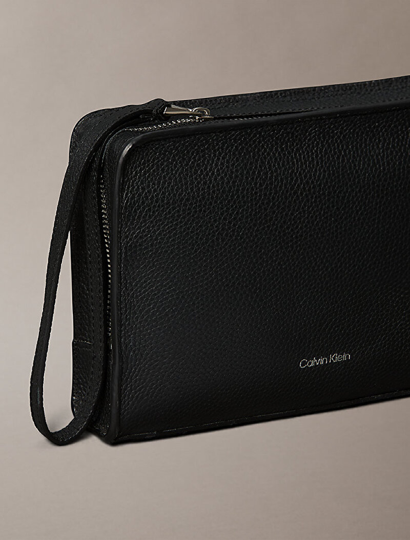 Calvin Klein Siyah Renkli Erkek Foil Emboss Pouch Cüzdan